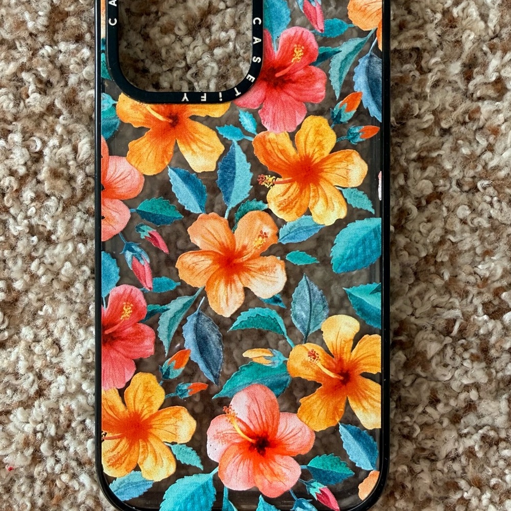 Casetify Tropical Bloom Phone Case - Orange and Pink